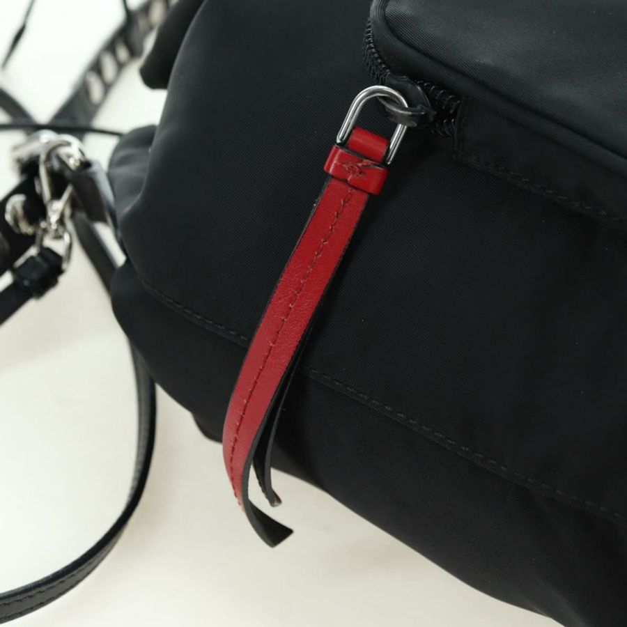 【日本直送】PRADA 尼龍雙肩包 黑色銀色 正品 175065SAM-22