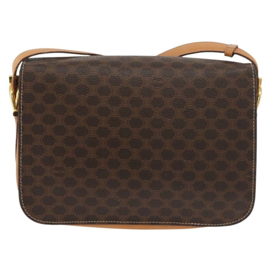 【日本直送】CELINE Macadam帆布馬車包 PVC皮革 棕色 金色 正品 177443A-1