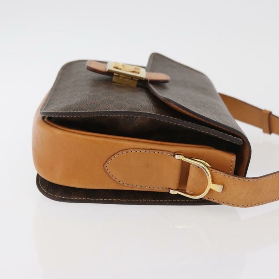 【日本直送】CELINE Macadam帆布馬車包 PVC皮革 棕色 金色 正品 177443A-2