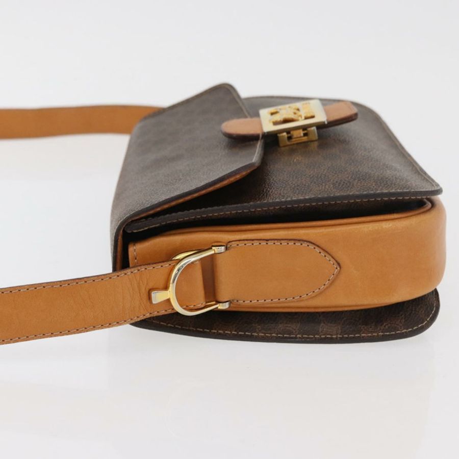 【日本直送】CELINE Macadam帆布馬車包 PVC皮革 棕色 金色 正品 177443A-3