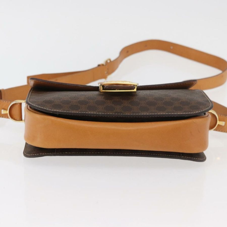 【日本直送】CELINE Macadam帆布馬車包 PVC皮革 棕色 金色 正品 177443A-4