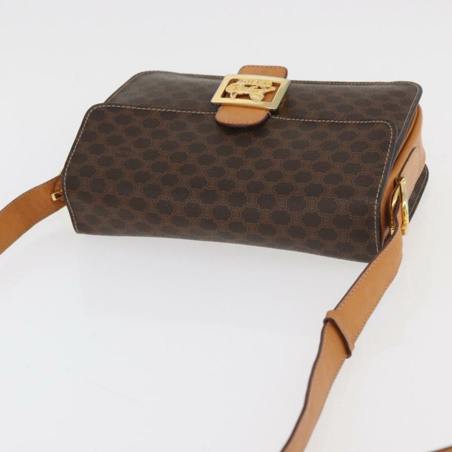 【日本直送】CELINE Macadam帆布馬車包 PVC皮革 棕色 金色 正品 177443A-5