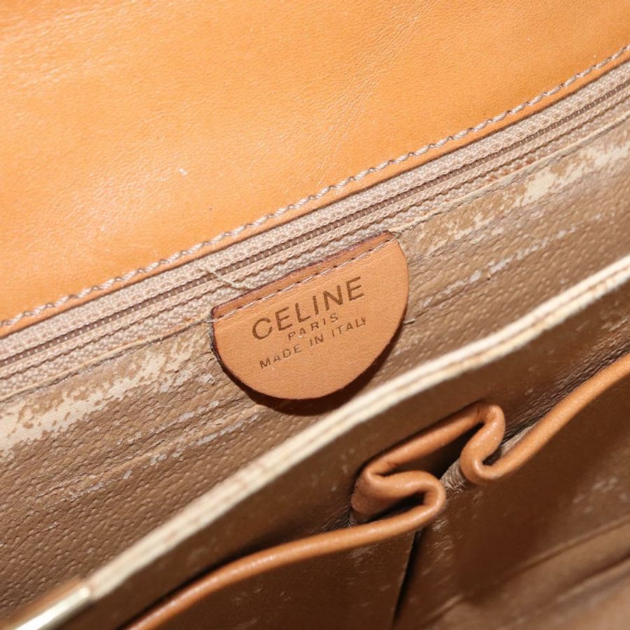 【日本直送】CELINE Macadam帆布馬車包 PVC皮革 棕色 金色 正品 177443A-18