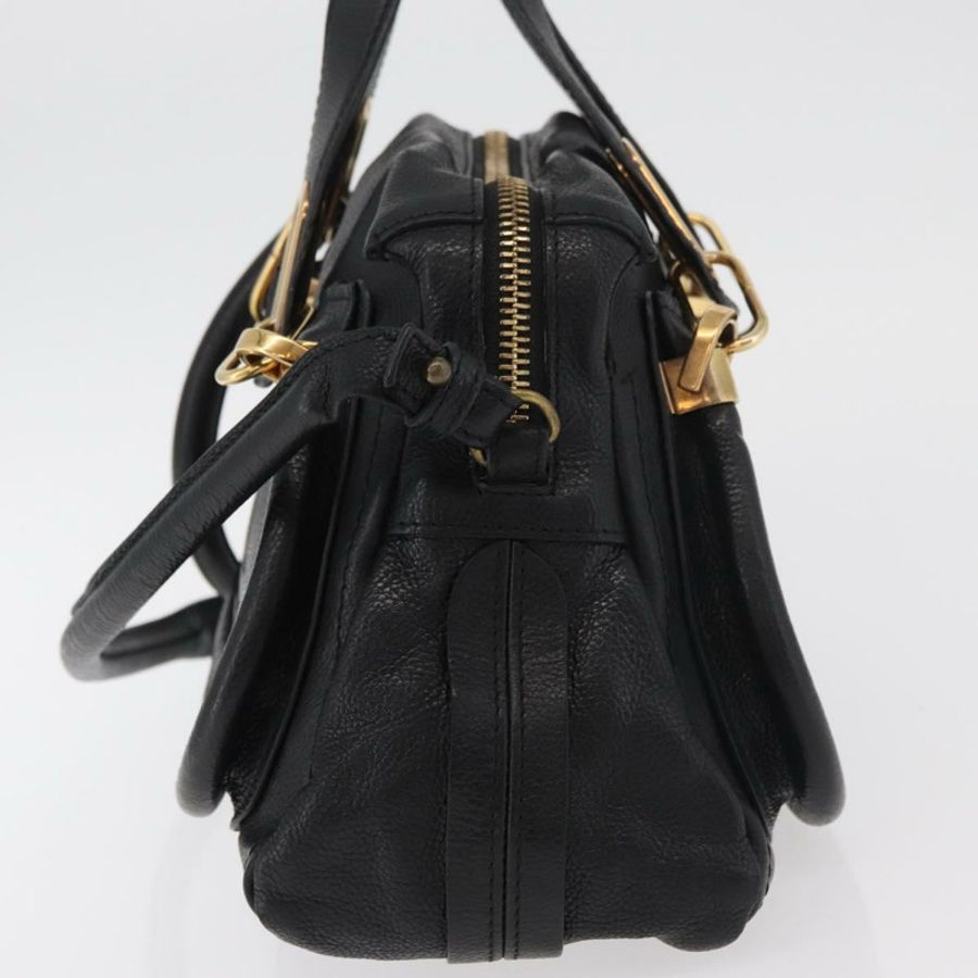 【日本直送】Chloe Paraty 手提包 真皮 兩用 黑色 金色 正品 177044A-2