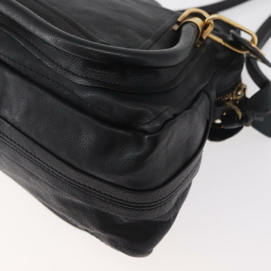 【日本直送】Chloe Paraty 手提包 真皮 兩用 黑色 金色 正品 177044A-15