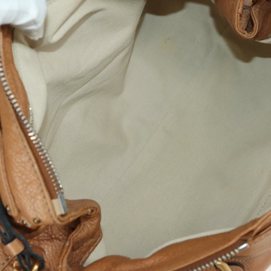【日本直送】Chloe Paddington 手提包,棕色、銀色、金色皮革,正品,貨號 177046SAV-9