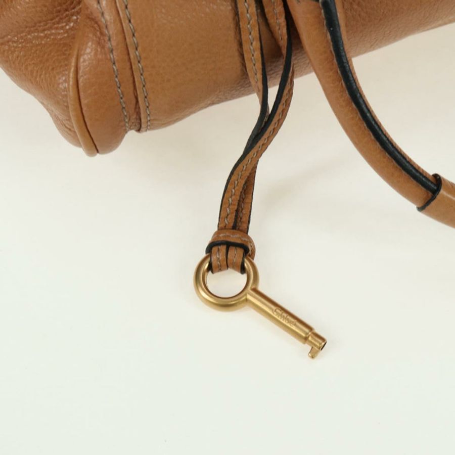 【日本直送】Chloe Paddington 手提包,棕色、銀色、金色皮革,正品,貨號 177046SAV-16