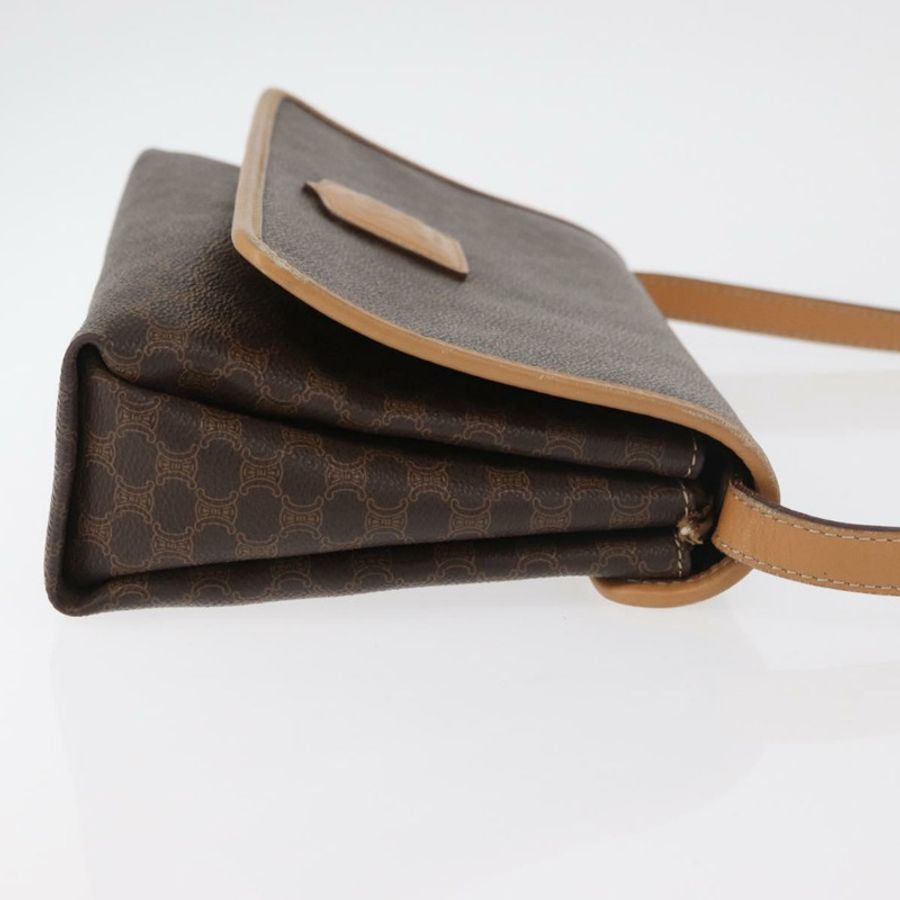 【日本直送】CELINE Macadam帆布肩背包 PVC皮革 棕色 金色 正品 am11484A-2