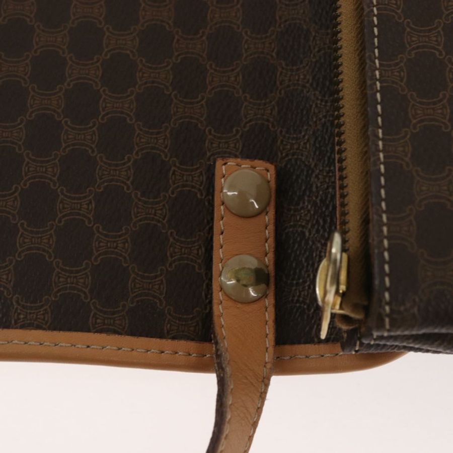 【日本直送】CELINE Macadam帆布肩背包 PVC皮革 棕色 金色 正品 am11484A-9
