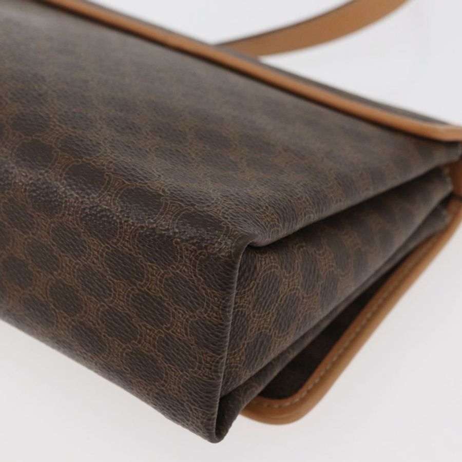 【日本直送】CELINE Macadam帆布肩背包 PVC皮革 棕色 金色 正品 am11484A-16
