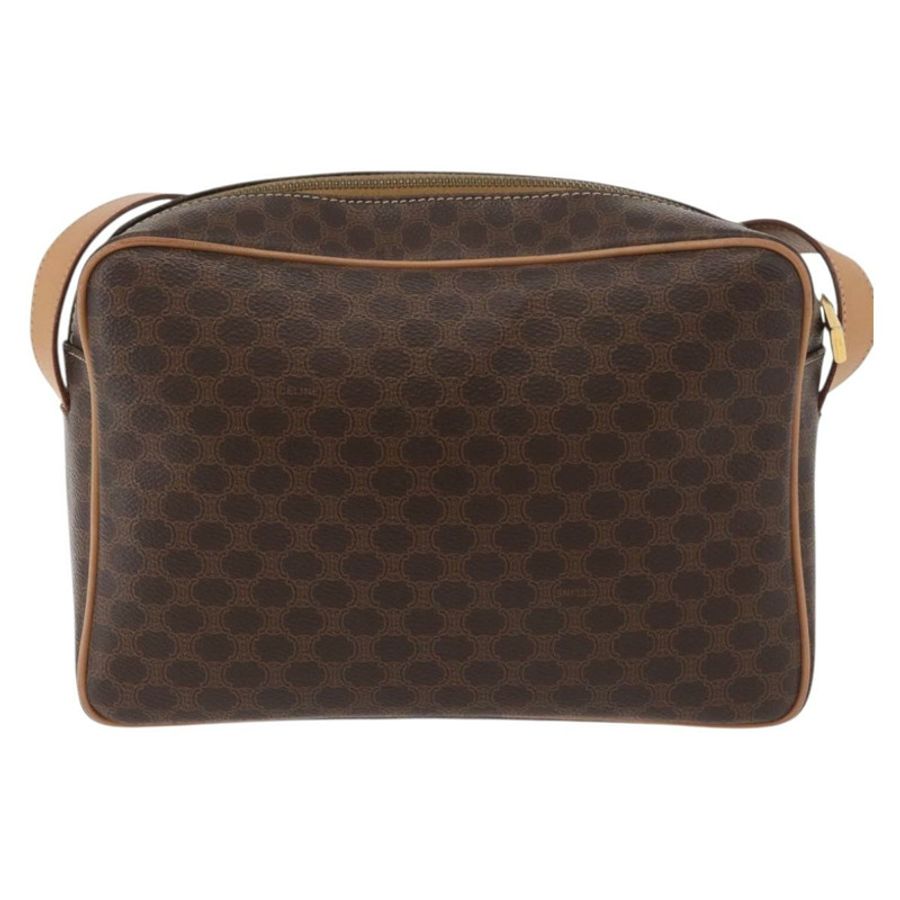 【日本直送】CELINE Macadam帆布肩背包 PVC皮革 棕色 金色 正品 am11493A-1