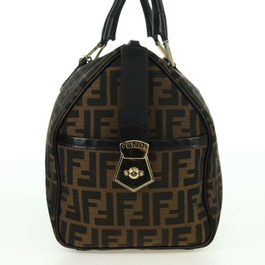 【日本直送】FENDI Zucca帆布迷你波士頓包 棕色/黑色 正品 am11498SAV-3