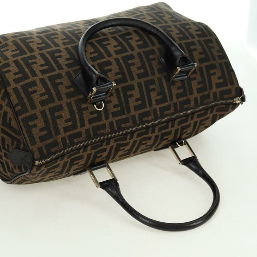 【日本直送】FENDI Zucca帆布迷你波士頓包 棕色/黑色 正品 am11498SAV-5