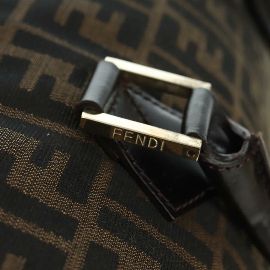 【日本直送】FENDI Zucca帆布迷你波士頓包 棕色/黑色 正品 am11498SAV-7