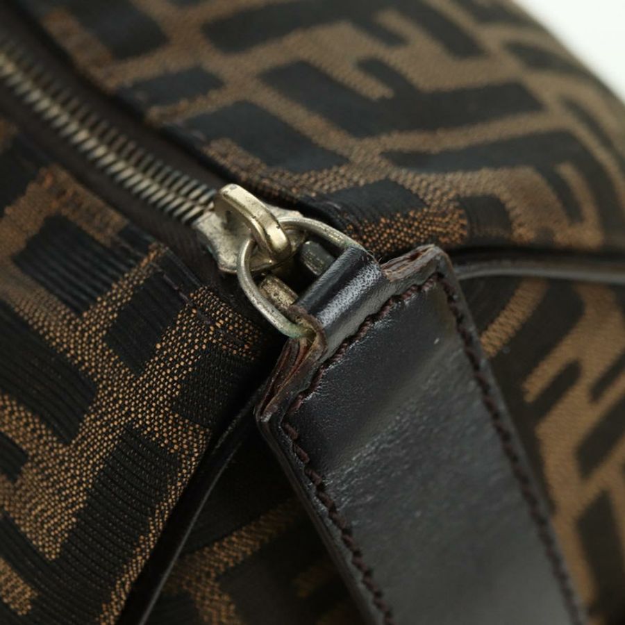 【日本直送】FENDI Zucca帆布迷你波士頓包 棕色/黑色 正品 am11498SAV-8