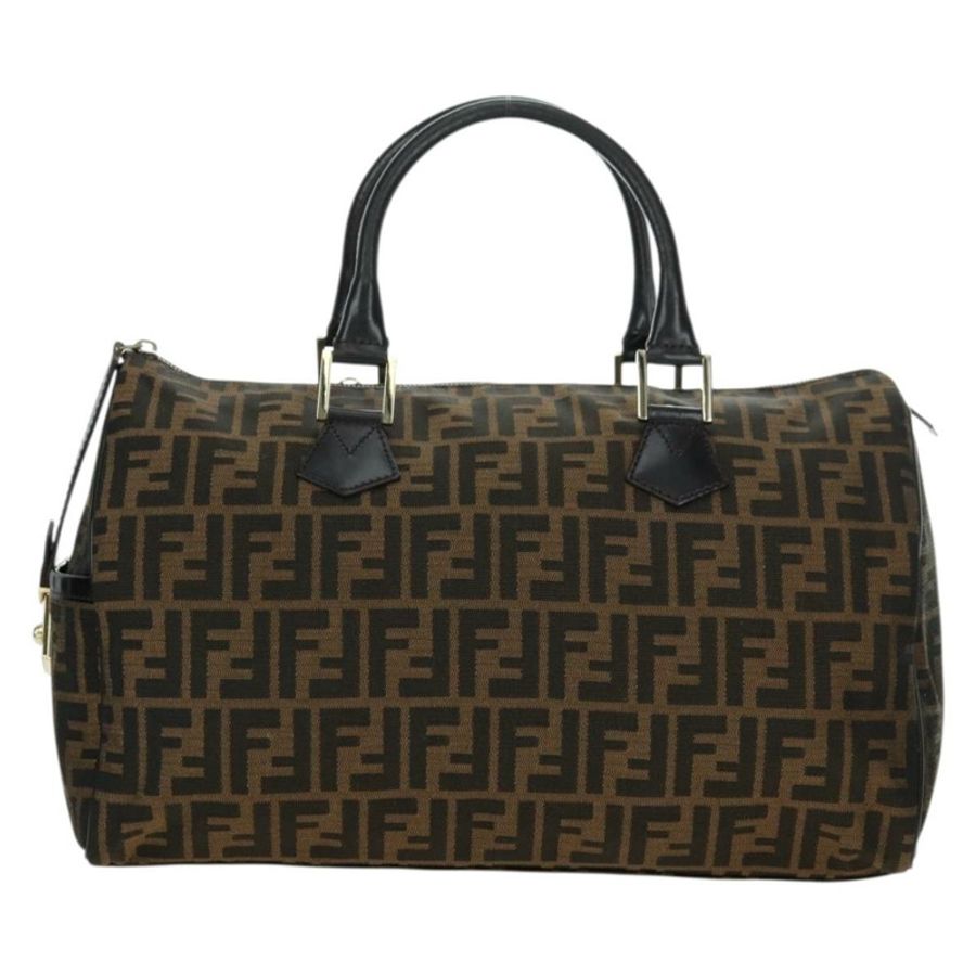 【日本直送】FENDI Zucca帆布迷你波士頓包 棕色/黑色 正品 am11498SAV-12