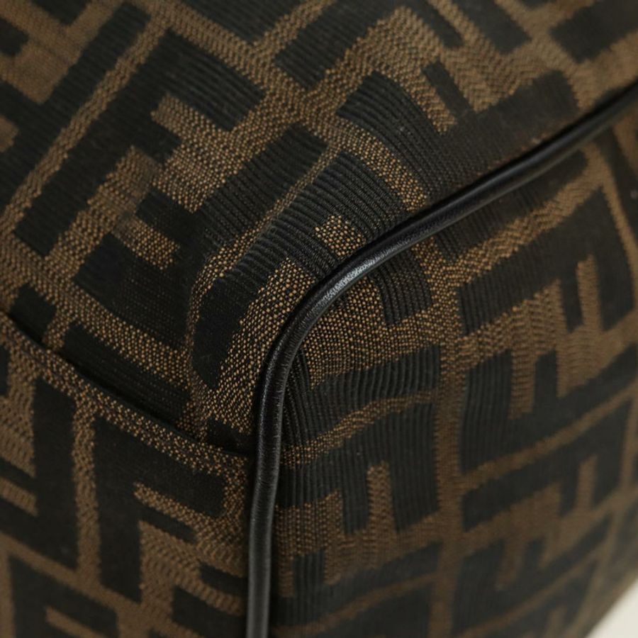 【日本直送】FENDI Zucca帆布迷你波士頓包 棕色/黑色 正品 am11498SAV-15