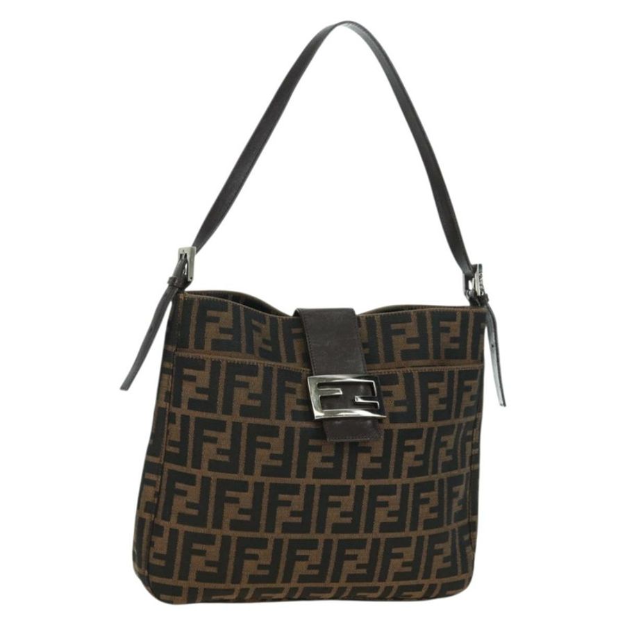 【日本直送】FENDI Zucca帆布Mamma Baguette單肩包 棕色/黑色 正品 177772SAV-0