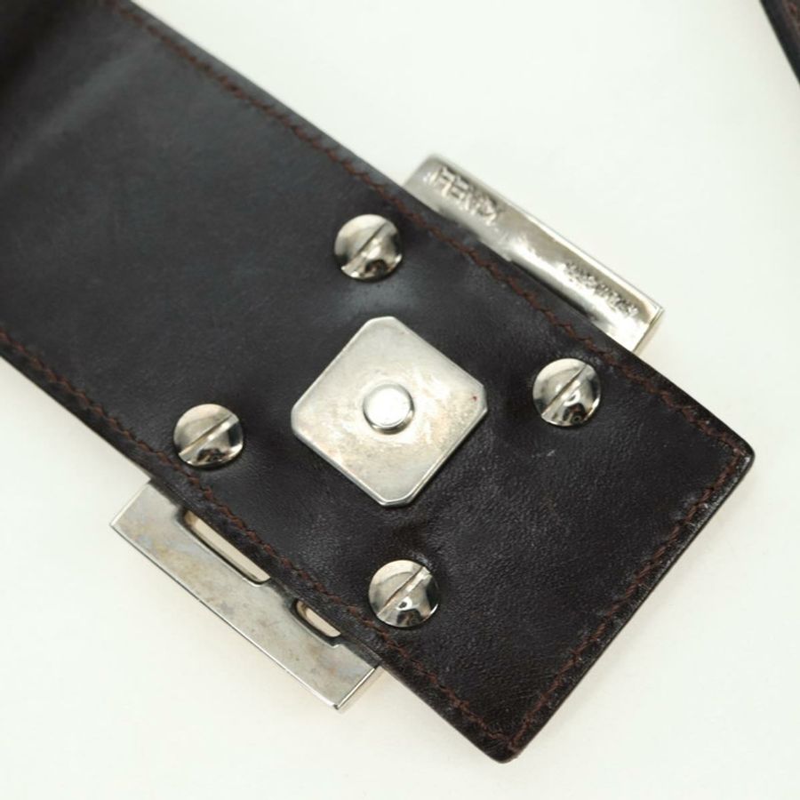 【日本直送】FENDI Zucca帆布Mamma Baguette單肩包 棕色/黑色 正品 177772SAV-8