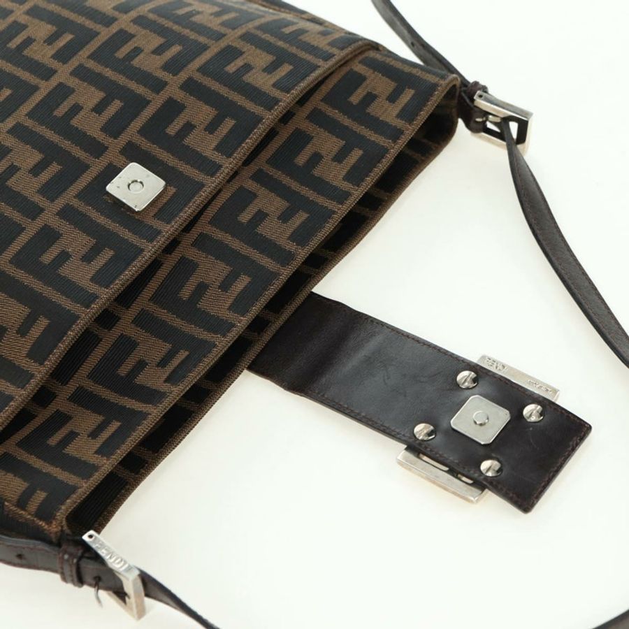【日本直送】FENDI Zucca帆布Mamma Baguette單肩包 棕色/黑色 正品 177772SAV-19