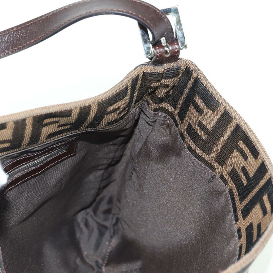 【日本直送】FENDI Zucca帆布Mamma Baguette單肩包 棕色/黑色 正品 177772SAV-22