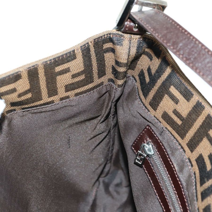 【日本直送】FENDI Zucca帆布Mamma Baguette單肩包 棕色/黑色 正品 177772SAV-23
