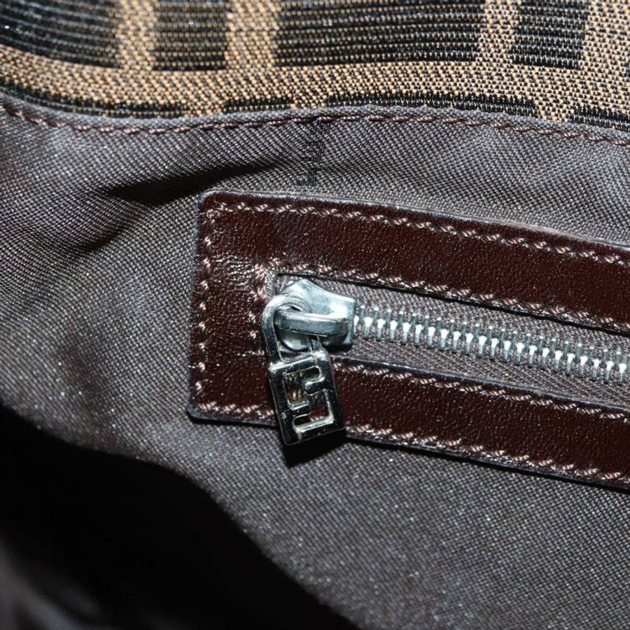 【日本直送】FENDI Zucca帆布Mamma Baguette單肩包 棕色/黑色 正品 177772SAV-24