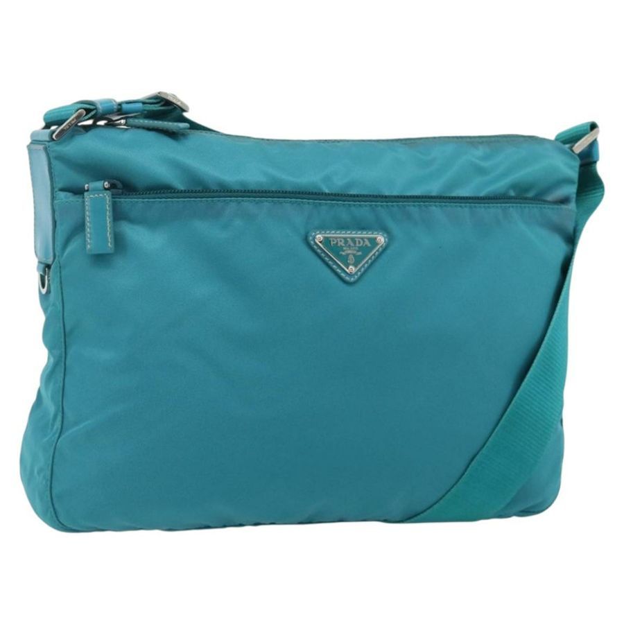 【日本直送】PRADA 單肩包 尼龍材質 綠松石藍 銀色 正品 177218A-0