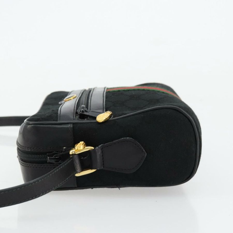 【日本直送】GUCCI GG帆布織帶雪莉線單肩包 黑色 紅色 綠色 正品 178590A-3