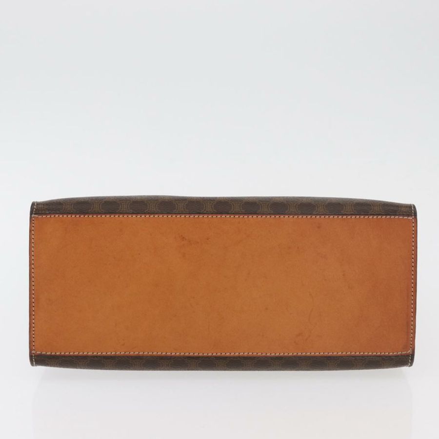 【日本直送】CELINE Macadam帆布手提包 PVC皮革 棕色 金色 正品 178653A-4