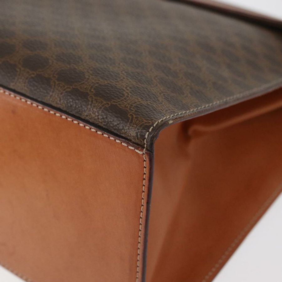 【日本直送】CELINE Macadam帆布手提包 PVC皮革 棕色 金色 正品 178653A-14