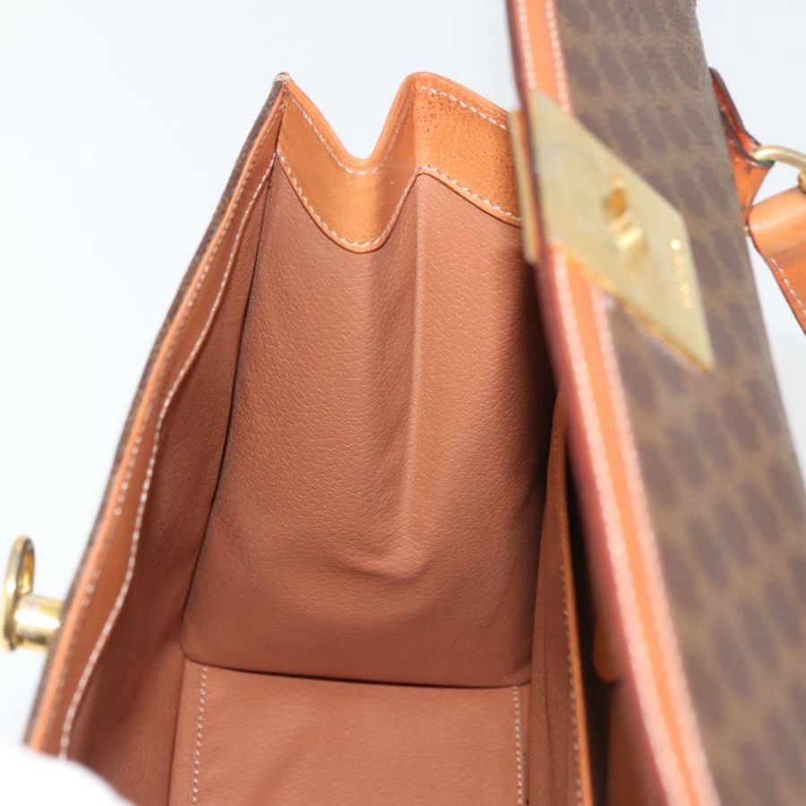 【日本直送】CELINE Macadam帆布手提包 PVC皮革 棕色 金色 正品 178653A-20