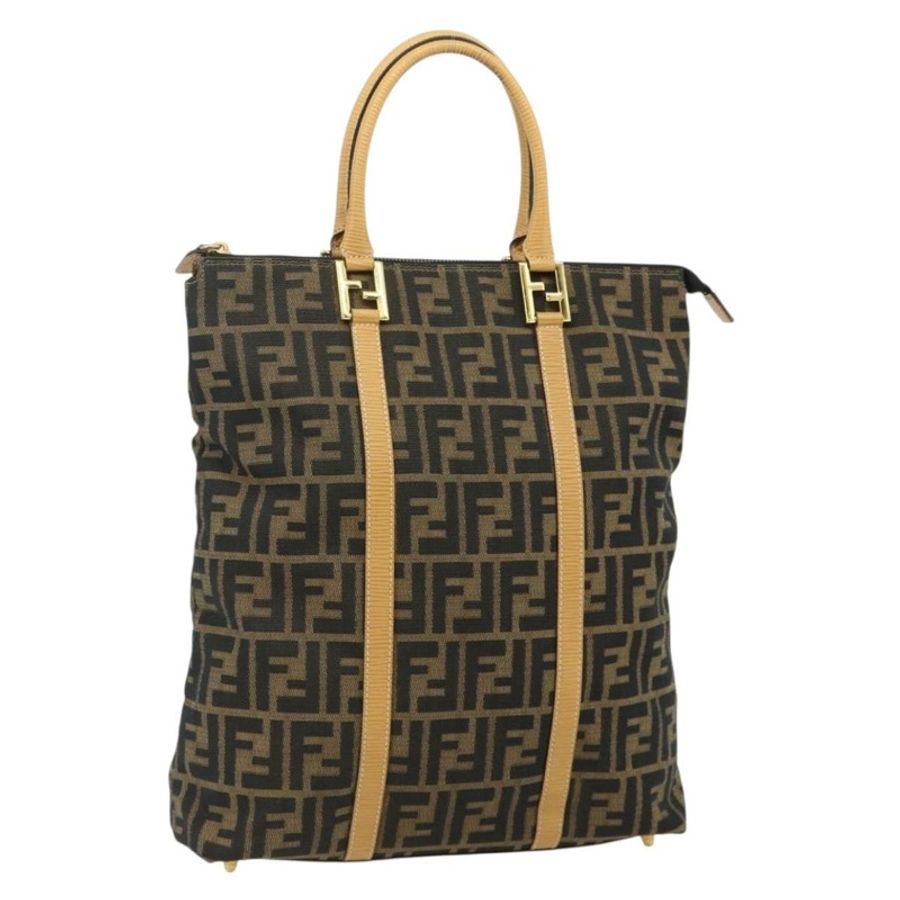 【日本直送】FENDI Zucca帆布手提包 黑色棕色 正品 178688A-0