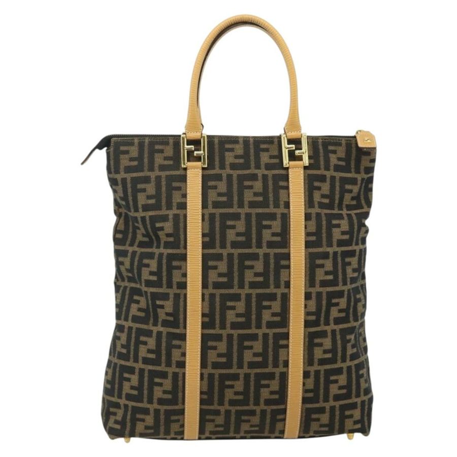 【日本直送】FENDI Zucca帆布手提包 黑色棕色 正品 178688A-1