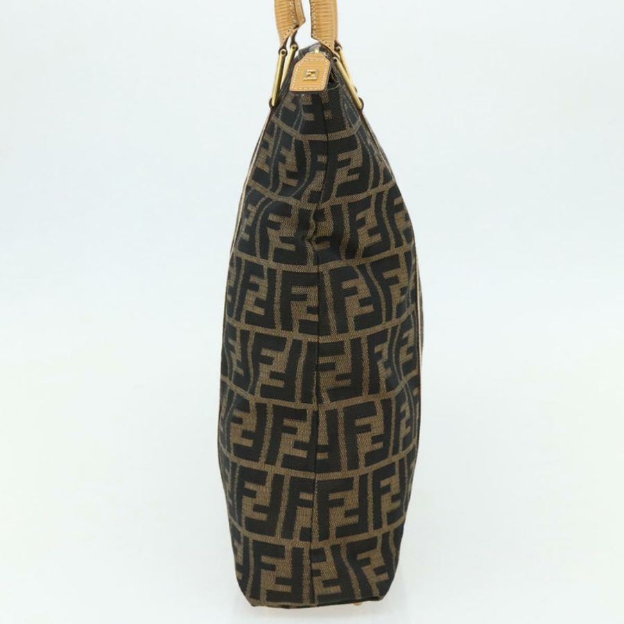 【日本直送】FENDI Zucca帆布手提包 黑色棕色 正品 178688A-2