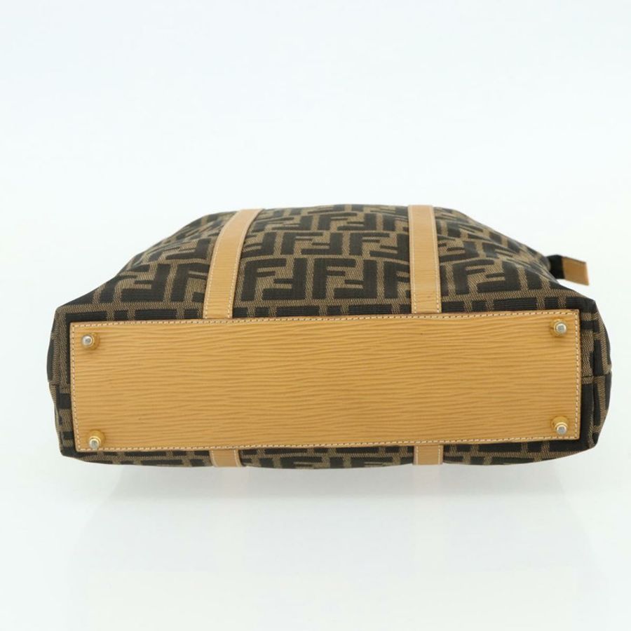 【日本直送】FENDI Zucca帆布手提包 黑色棕色 正品 178688A-4
