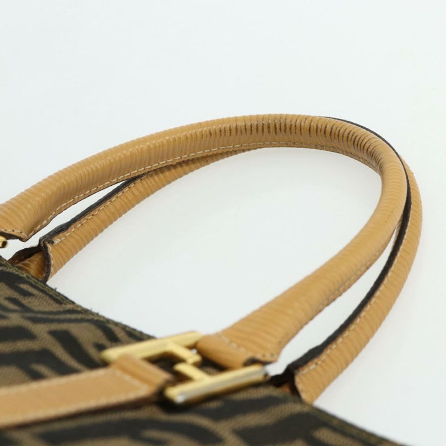 【日本直送】FENDI Zucca帆布手提包 黑色棕色 正品 178688A-7