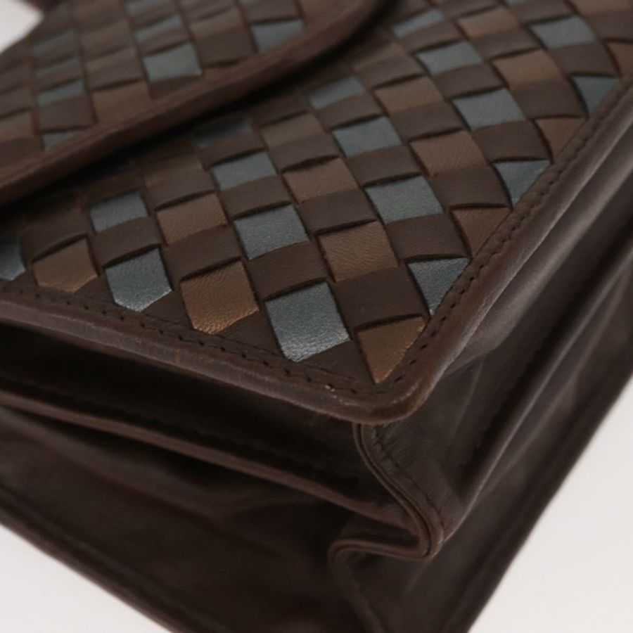 【日本直送】BOTTEGA VENETA INTRECCIATO 手袋 皮革 2way 棕色 金色 Auth 178526A-9