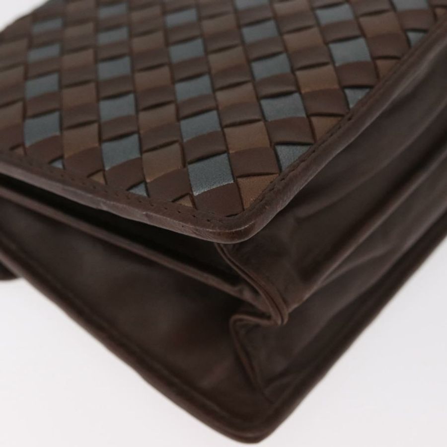 【日本直送】BOTTEGA VENETA INTRECCIATO 手袋 皮革 2way 棕色 金色 Auth 178526A-16