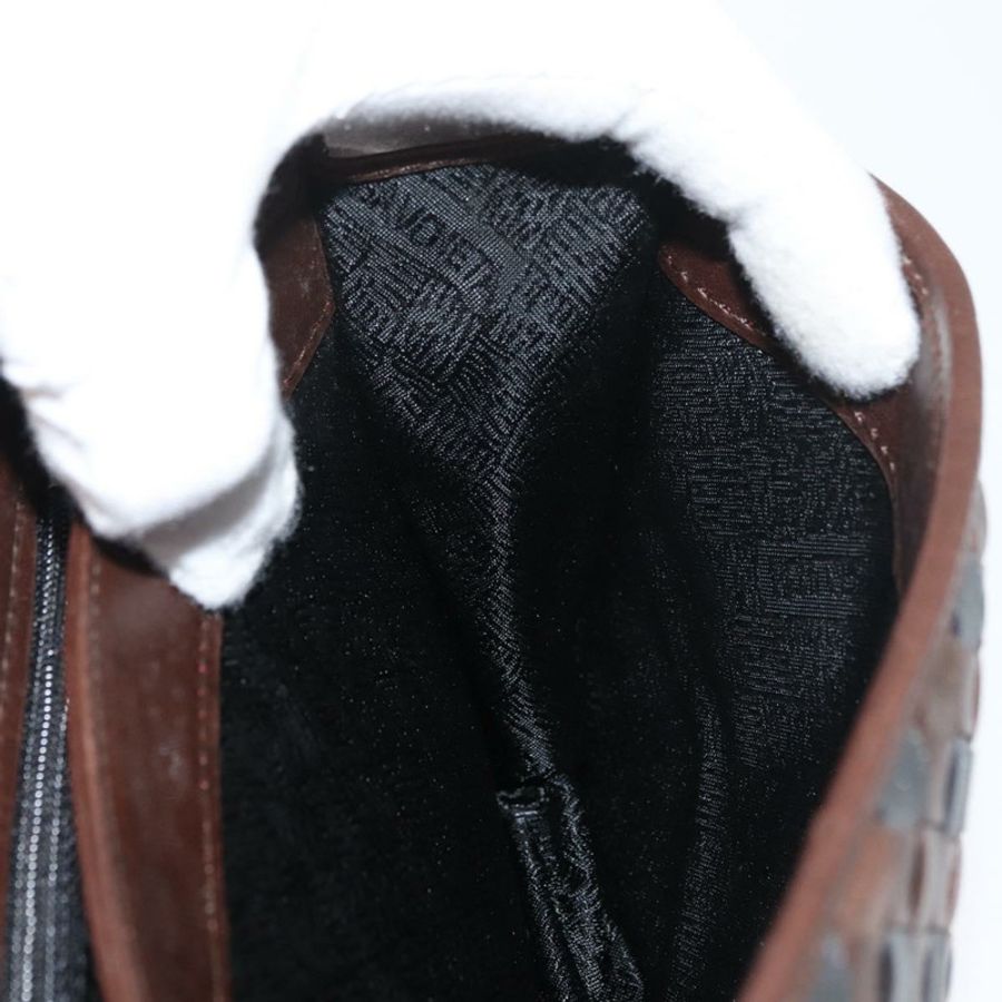 【日本直送】BOTTEGA VENETA INTRECCIATO 手袋 皮革 2way 棕色 金色 Auth 178526A-22