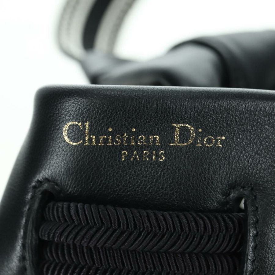 【日本直送】Christian Dior 黑色金色皮革肩背包,正品編號 178502SM-17