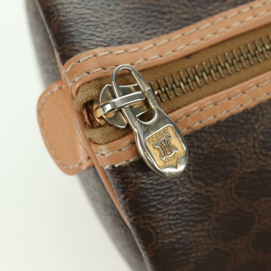 【日本直送】CELINE Macadam帆布波士頓包 PVC皮革 棕色 金色 正品 176802V-7