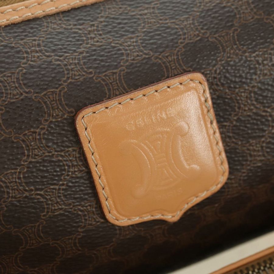 【日本直送】CELINE Macadam帆布波士頓包 PVC皮革 棕色 金色 正品 176802V-21