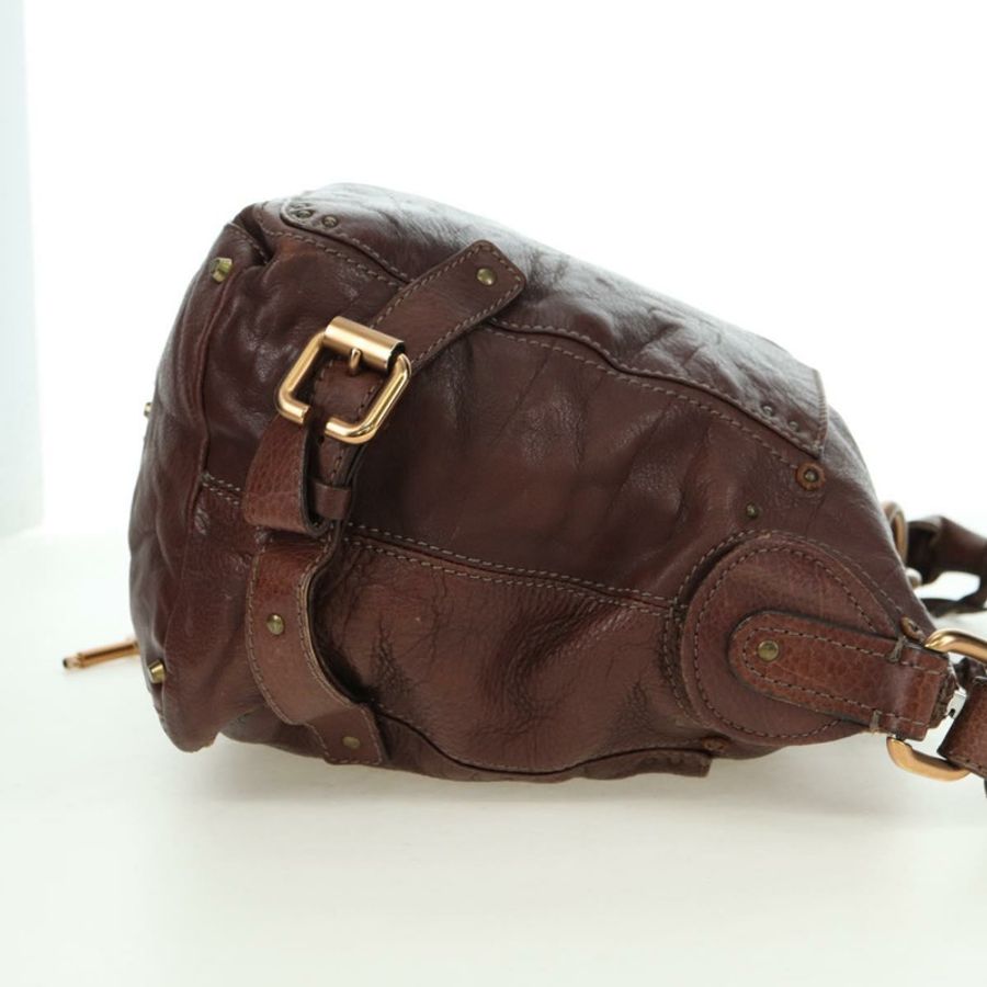 【日本直送】Chloe Paddington 單肩包 皮革 棕色 金 銀色 正品 178518V-3