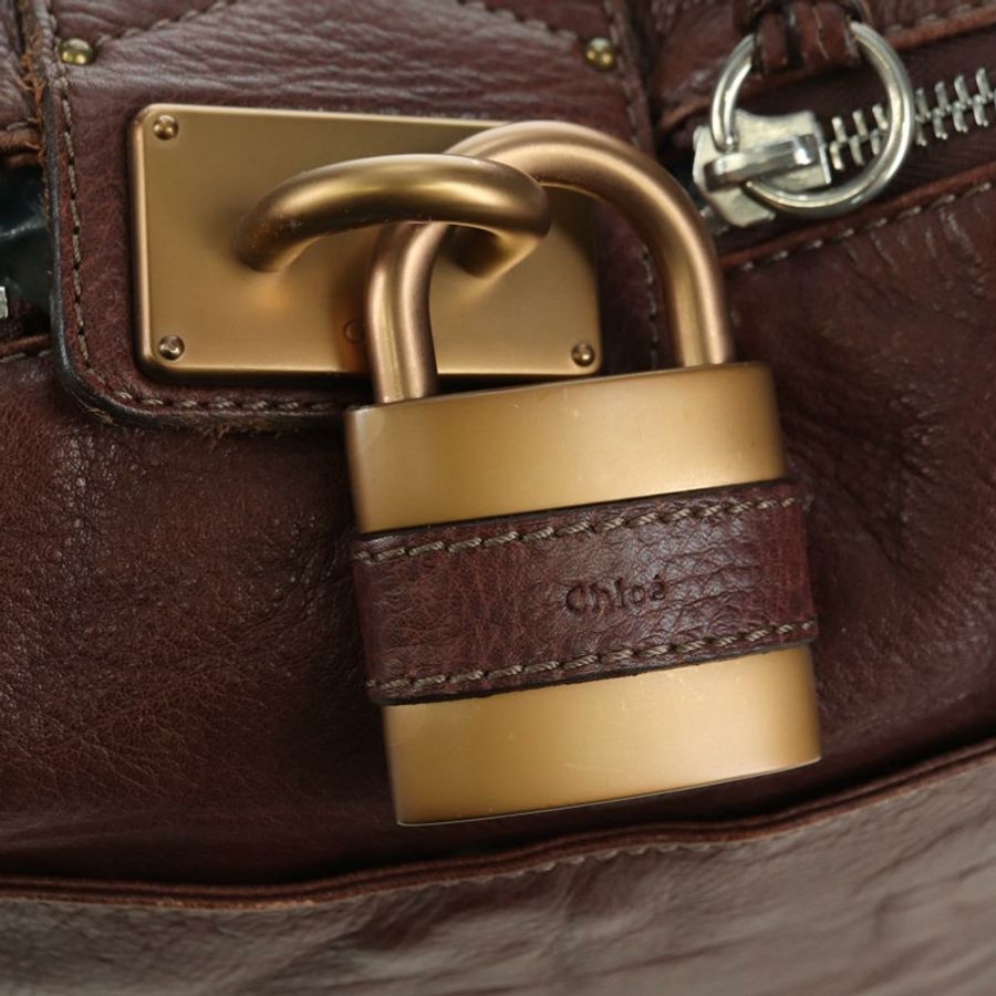 【日本直送】Chloe Paddington 單肩包 皮革 棕色 金 銀色 正品 178518V-19