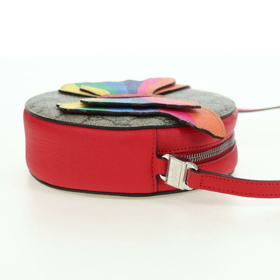 【日本直送】GUCCI GG Supreme 蝴蝶肩背包 PVC 米色銀色 550782 正品 176748V-3