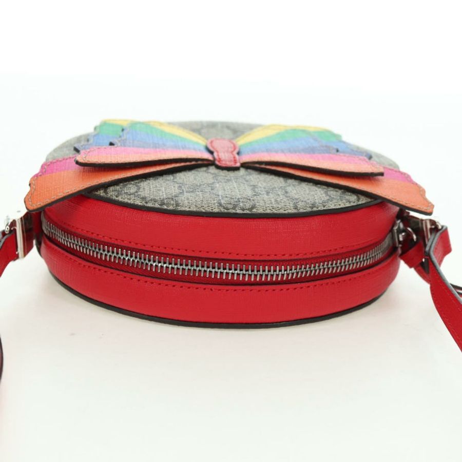 【日本直送】GUCCI GG Supreme 蝴蝶肩背包 PVC 米色銀色 550782 正品 176748V-5