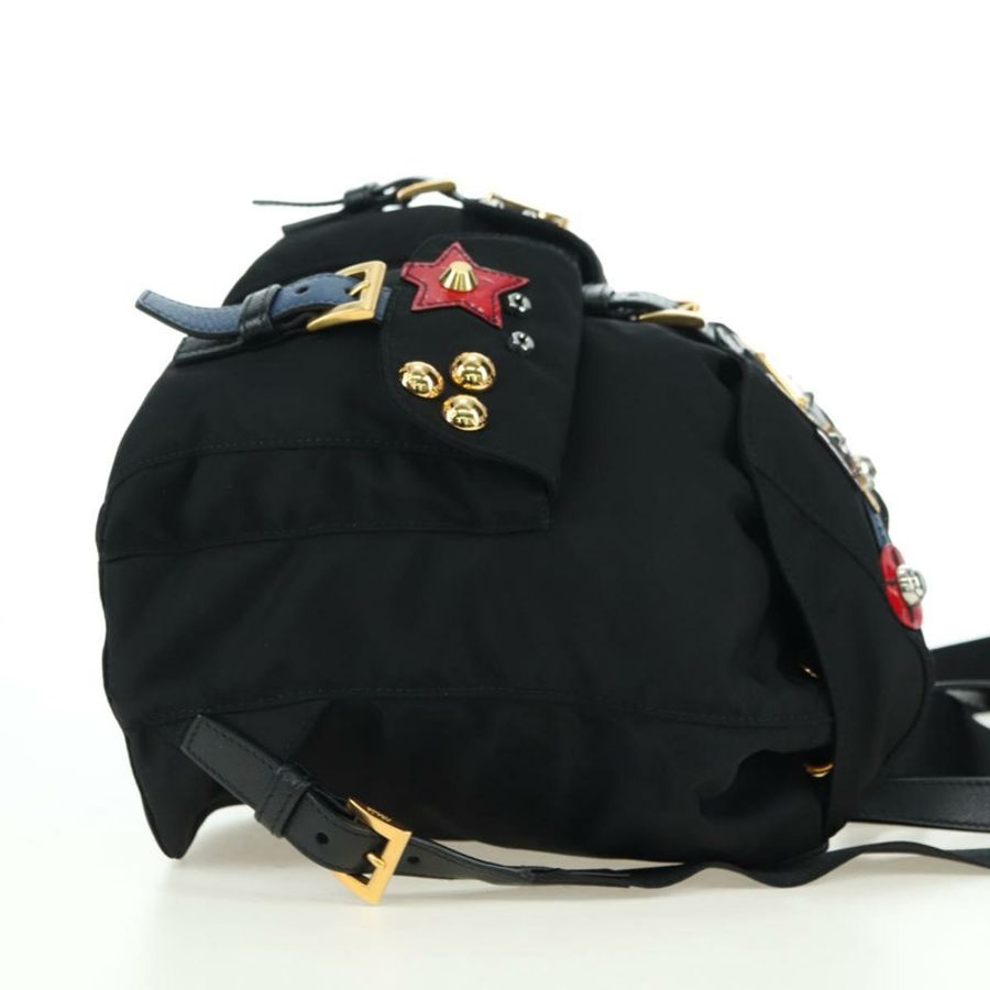 【日本直送】PRADA Robot 雙肩包 尼龍材質 黑色 銀色 正品 176514SAV-3