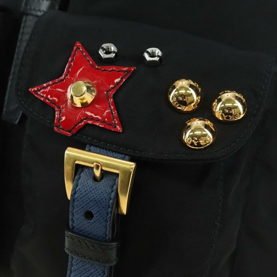 【日本直送】PRADA Robot 雙肩包 尼龍材質 黑色 銀色 正品 176514SAV-19