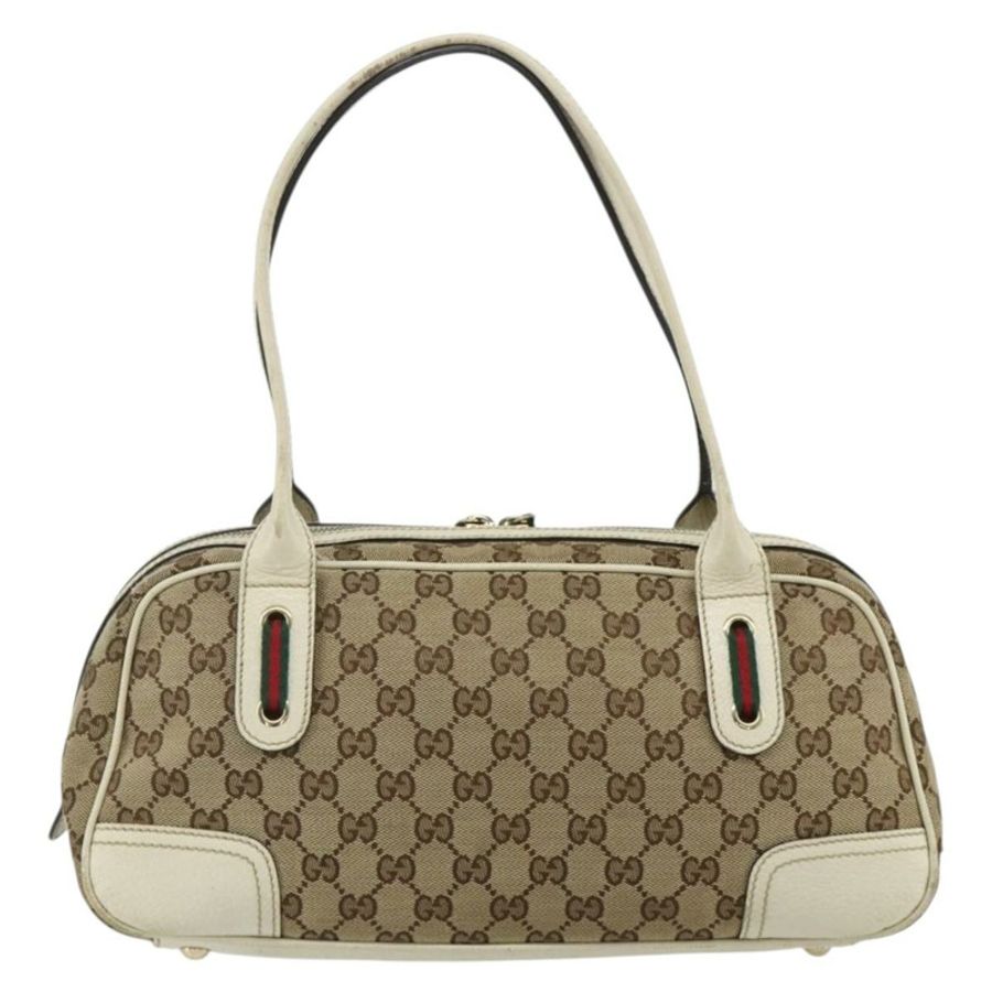 【日本直送】GUCCI GG帆布Princey Web Sherry系列手提包 米色 金色 161720 正品 179038A-1